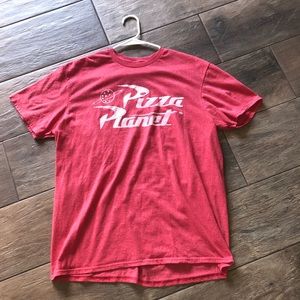 Red pizza planet t-shirt